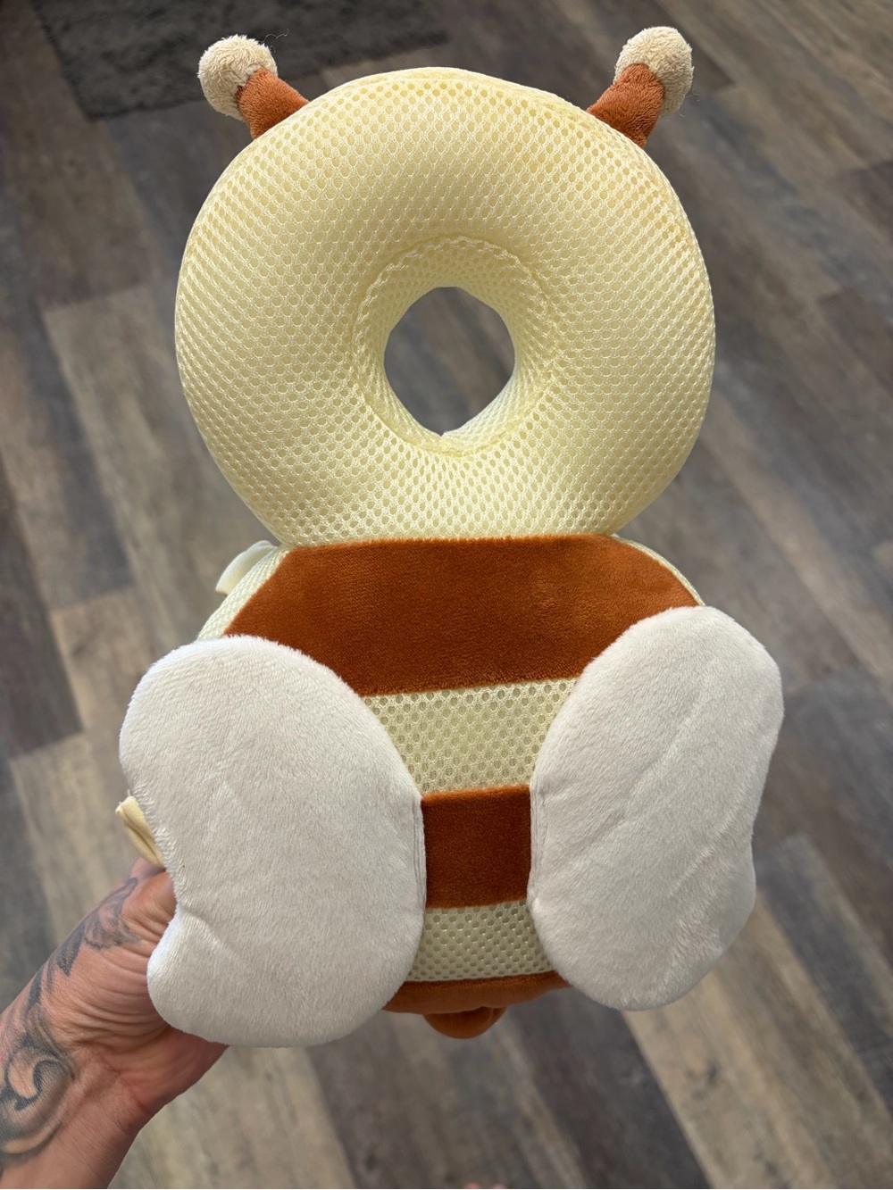 Baby Head Protection Pillow - Bee Design in Yellow & Brown